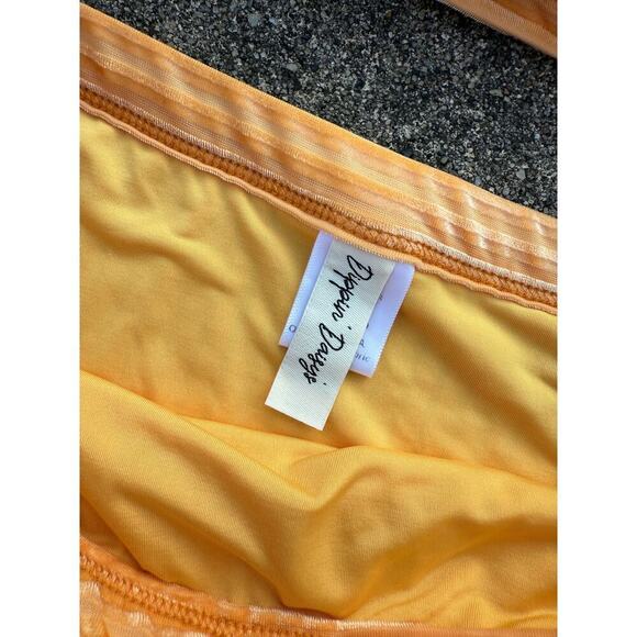 Dippin' Daisy's Orange Ultra High Waisted Velvet Ribbed Cheeky Swim Bikini - Picture 3 of 6